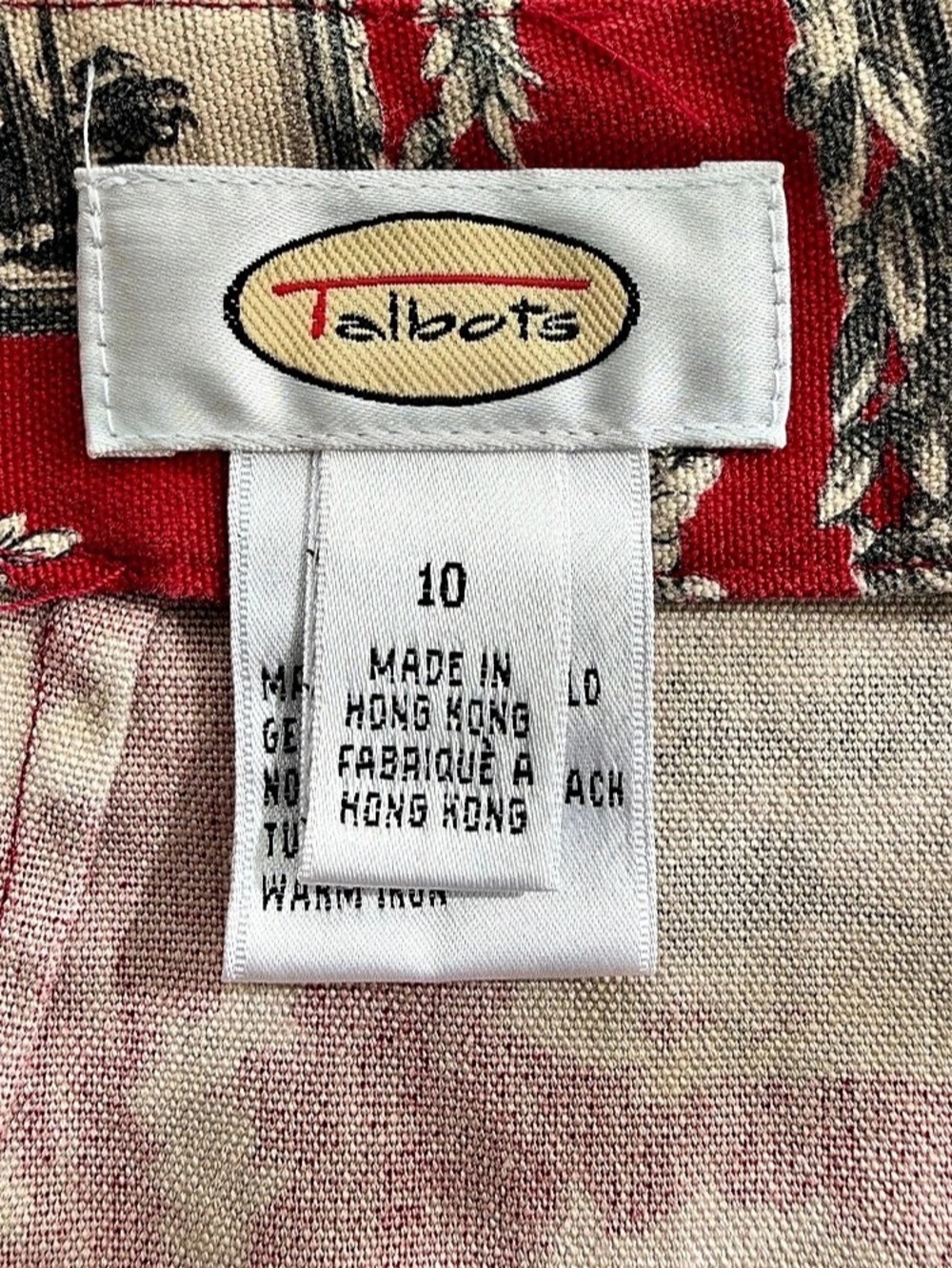 Talbots A-Line Toile Print Skirt in Red Size 10 - Picture 4 of 5